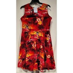 Hawaii Hangover Women's Vintage Fit and Flare Dress Large NWT